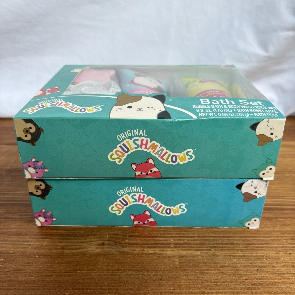Lot 2 Original Squishmallows Bath Set Unopened Sealed Pineapple Berry - Picture 4 of 7